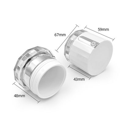 Transparent 50g Cosmetic Cream Jar With Diamond Logo Custom Acrylic Packaging Jar